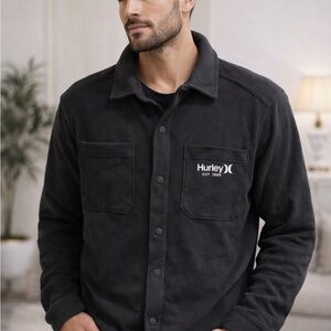 Hurley Men's Charcoal Shirt Jacket